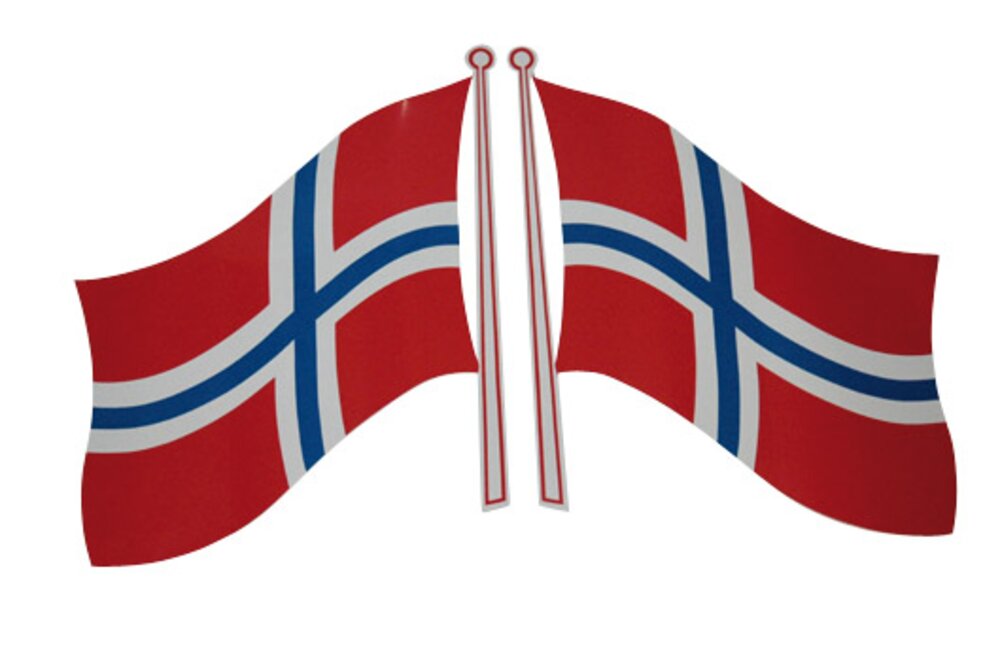 Klistermerke Norsk flagg 21,5x27 cm 