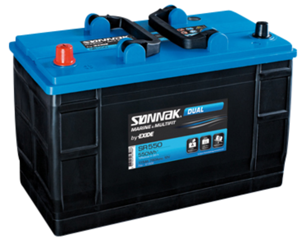 Fritidsbatteri SR550 Dual Bly/Syre 115 Ah 550Wh 760A 