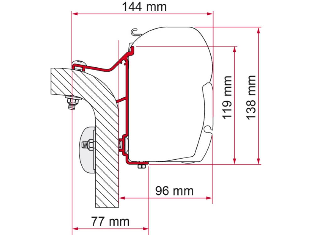 Adapter Hymer Van/B2 350 Markisefeste