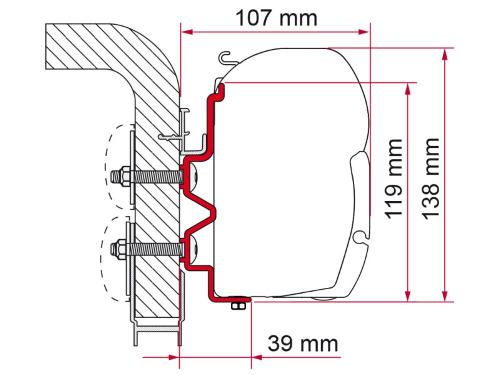 Adapter HymerCamp 300 Markisefeste