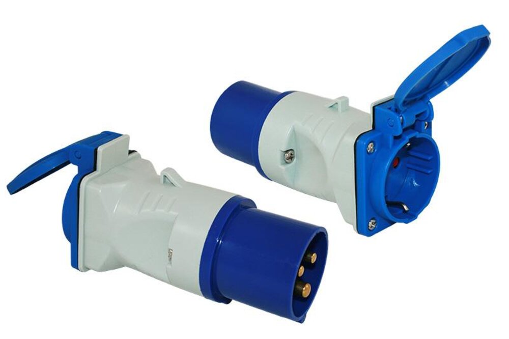 Adapter CEE 17 og Schuko Eurokontakt Adapter