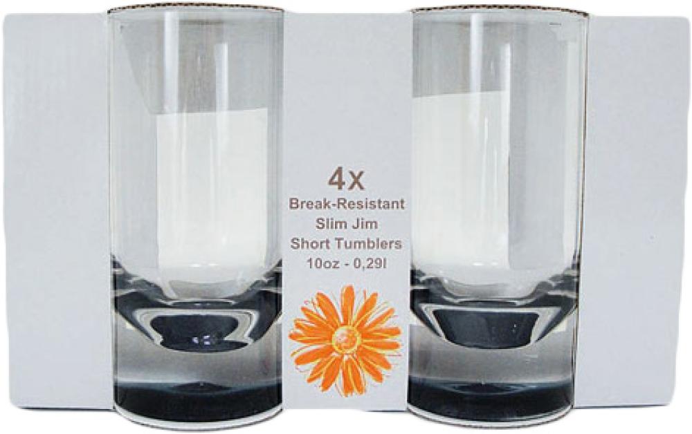 Vannglass Slim Jim Grå 4 stk