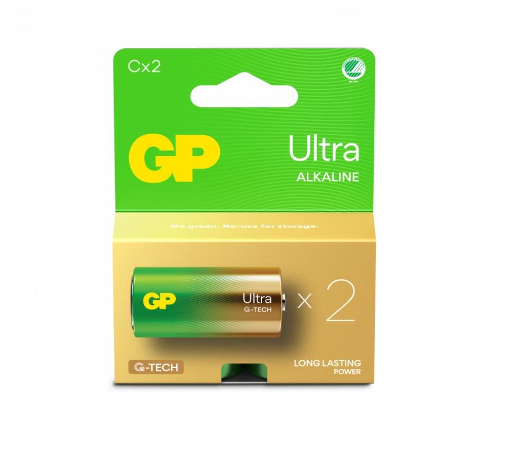 Husholdningsbatteri GP Ultra Alkaline C 2 stk