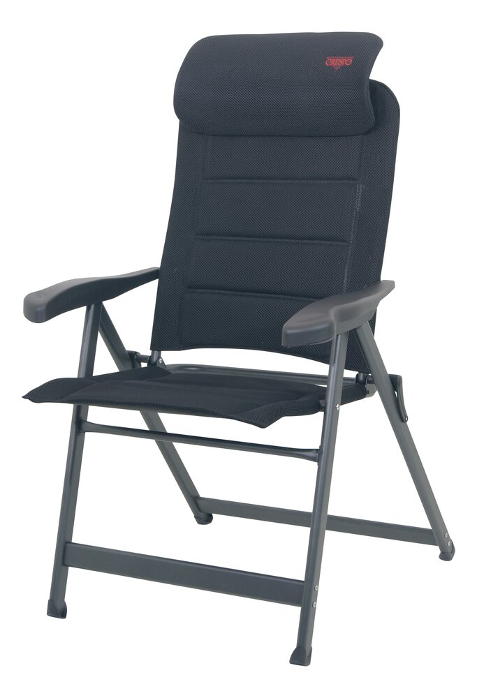 Campingstol m/nakkestøtte Air Deluxe Svart