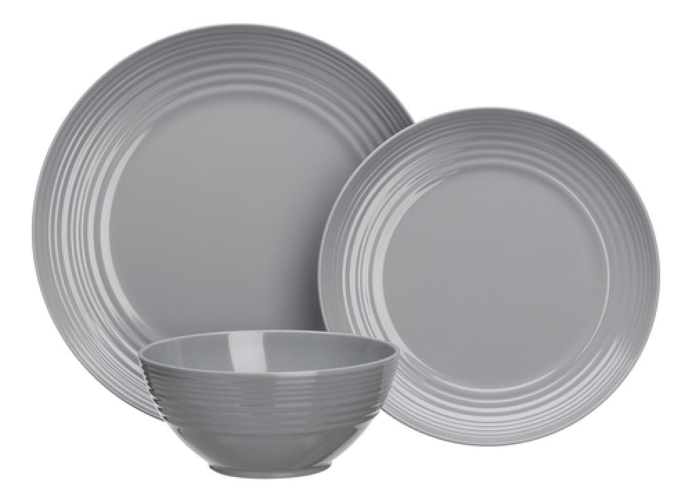 Servise Cool Grey Melamin Antiskli 12 deler