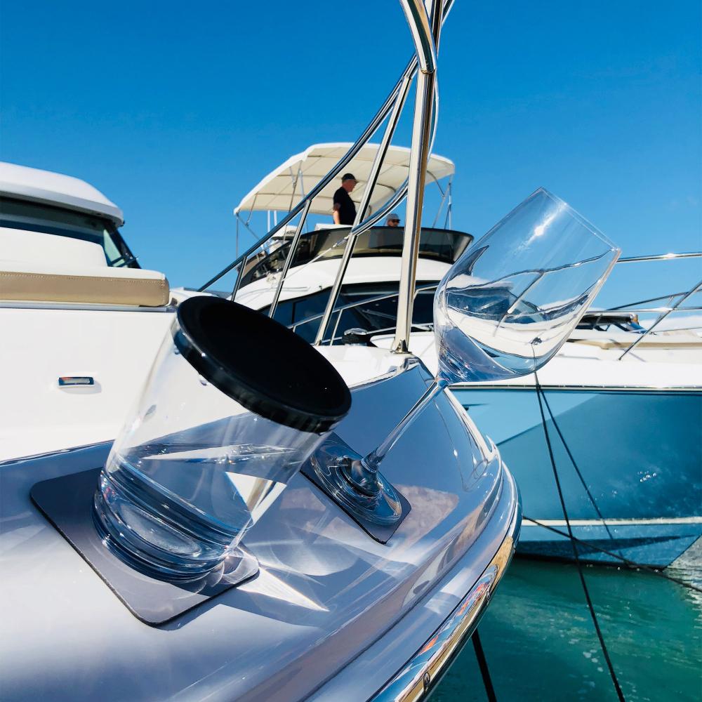 Magnetisk glass - Drikkeglass 25 cl. blå bunn pk a 2 stk