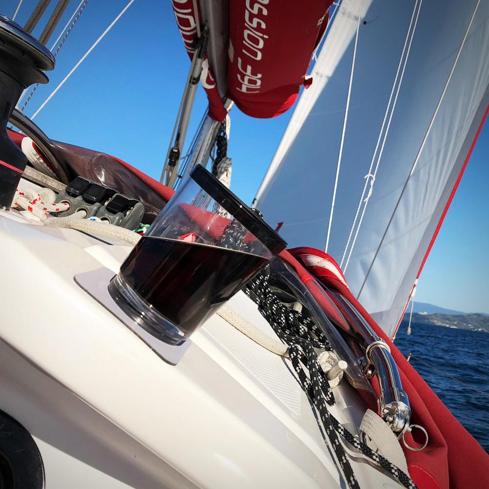 Magnetisk glass - Drikkeglass 25 cl. blå bunn pk a 2 stk