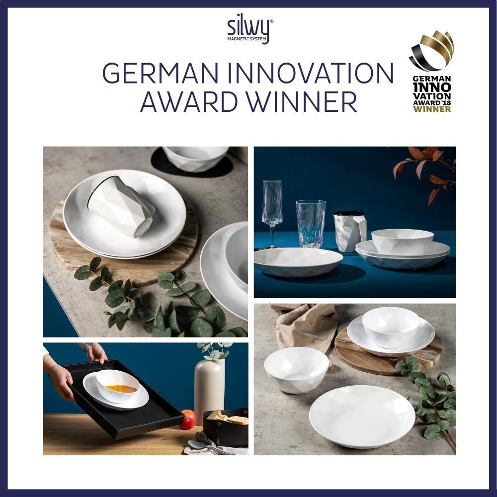 Magnetisk tallerken High-Tech 24 cm hvit