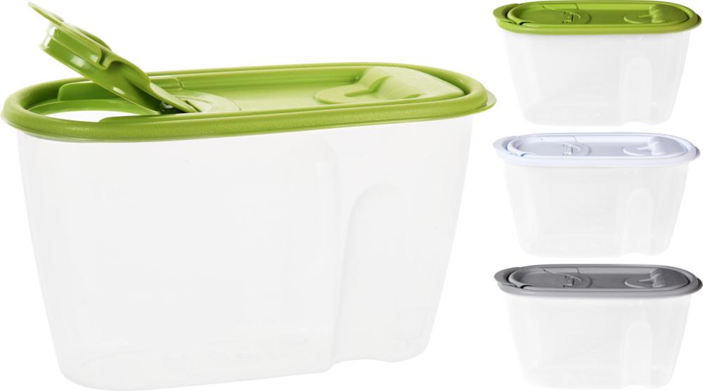 Oppbevaringsboks m/lokk 1 L Ass. farger