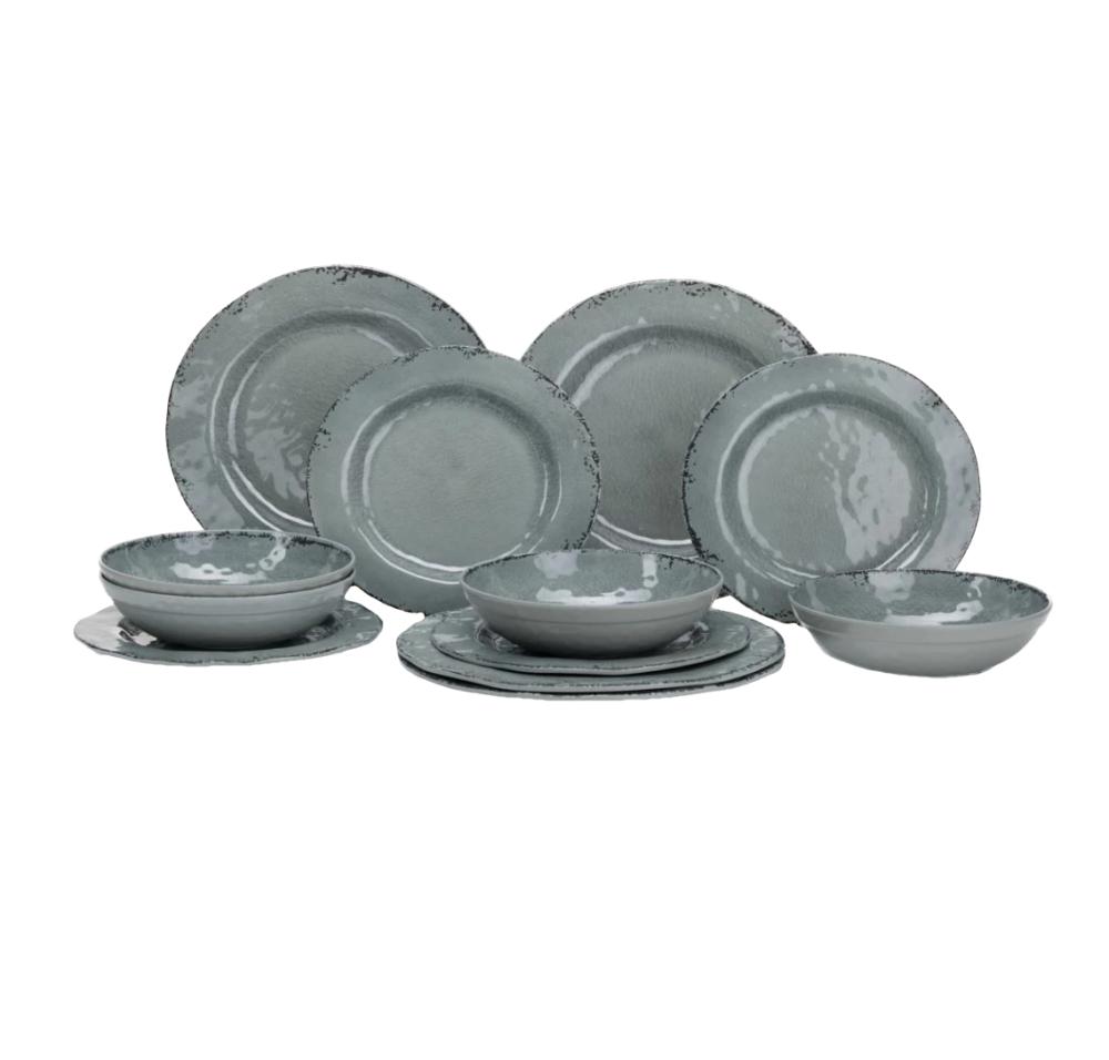 Servise Moondust Grå Melamin 12 deler