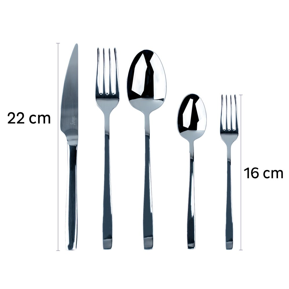 Bestikksett Travel Cutlery rustfritt stål 5 deler Silwy