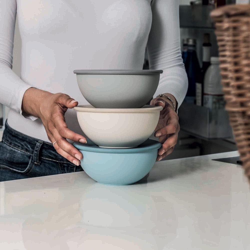 Bollesett med lokk Everywhere Beige/Grå/Blå