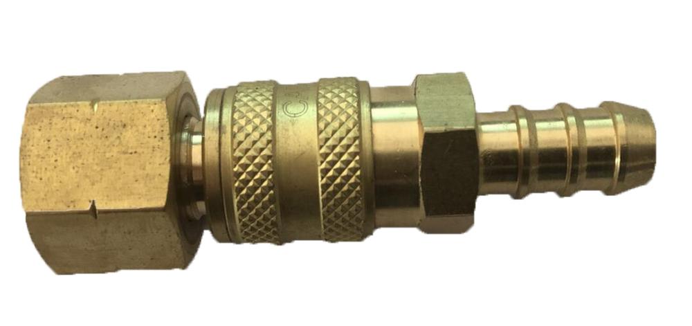 Hurtigkobling gass Click-On 1/4" gjenger til 8 mm slange