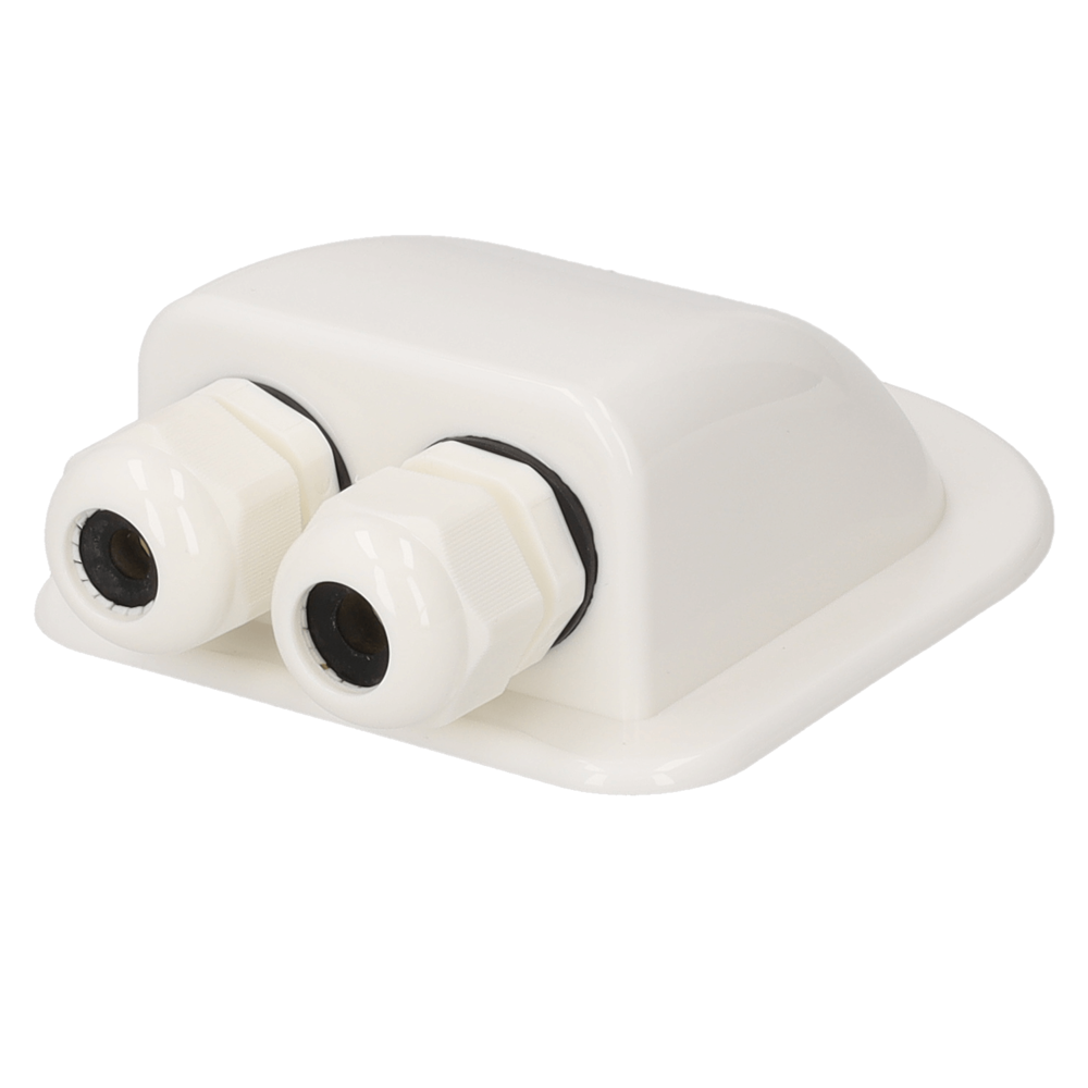 Takgjennomføring hvit m/2 hull til Solcellepanel