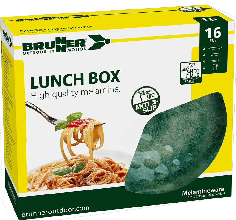 Servise Lunch Box Venetian Melamin 16 deler sjøgrønn