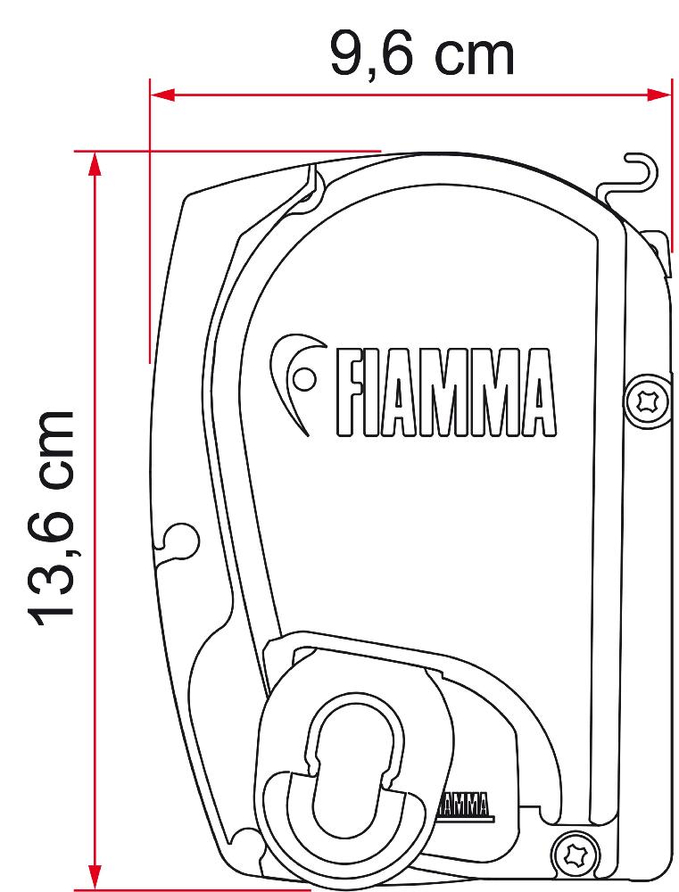 F70 Markise Hvit kassett 400 Royal Grey